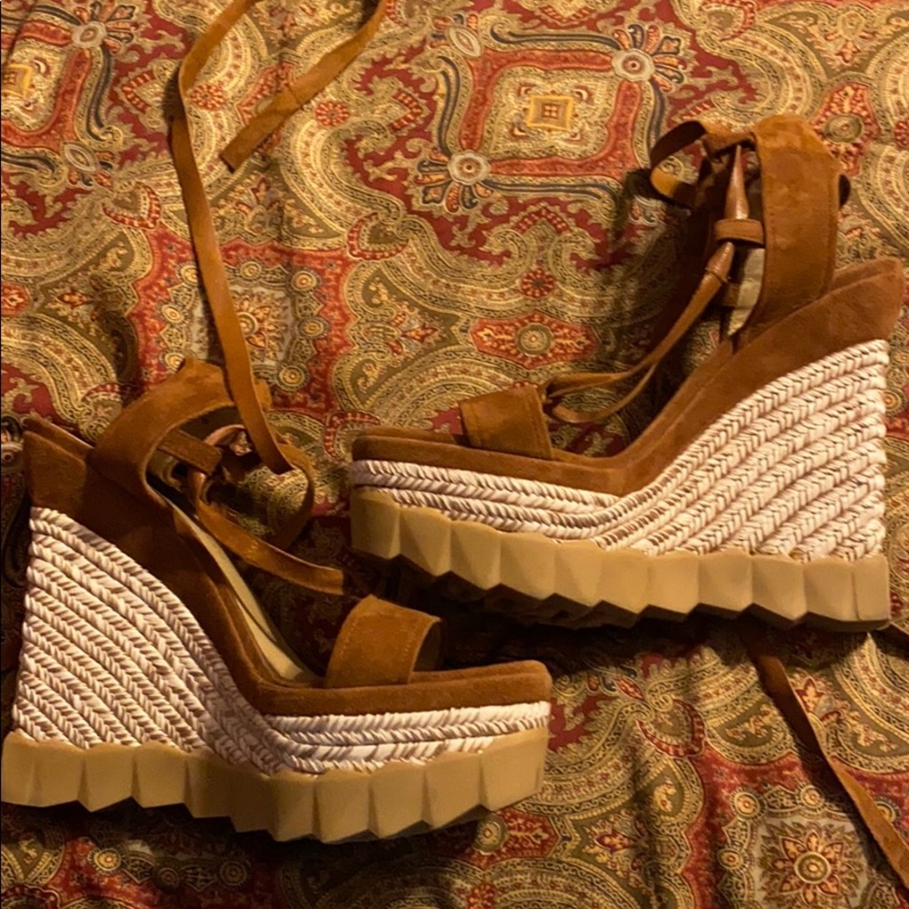 Stuart weitzman lace up wedges